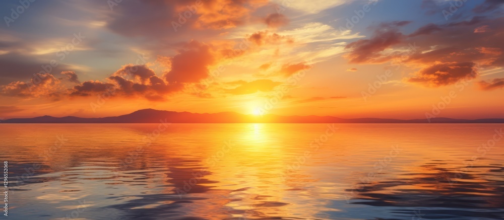 Beautiful cloudscape over the sea in the sunset view scene. AI generated image Beautiful cloudscape over the sea in the sunset view scene. AI generated image