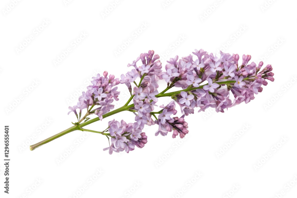 Lilac branch in full bloom showcasing delicate purple flowers for spring decoration or floral arrangements, cut out Lilac branch in full bloom showcasing delicate purple flowers for spring decoration or floral arrangements, cut out