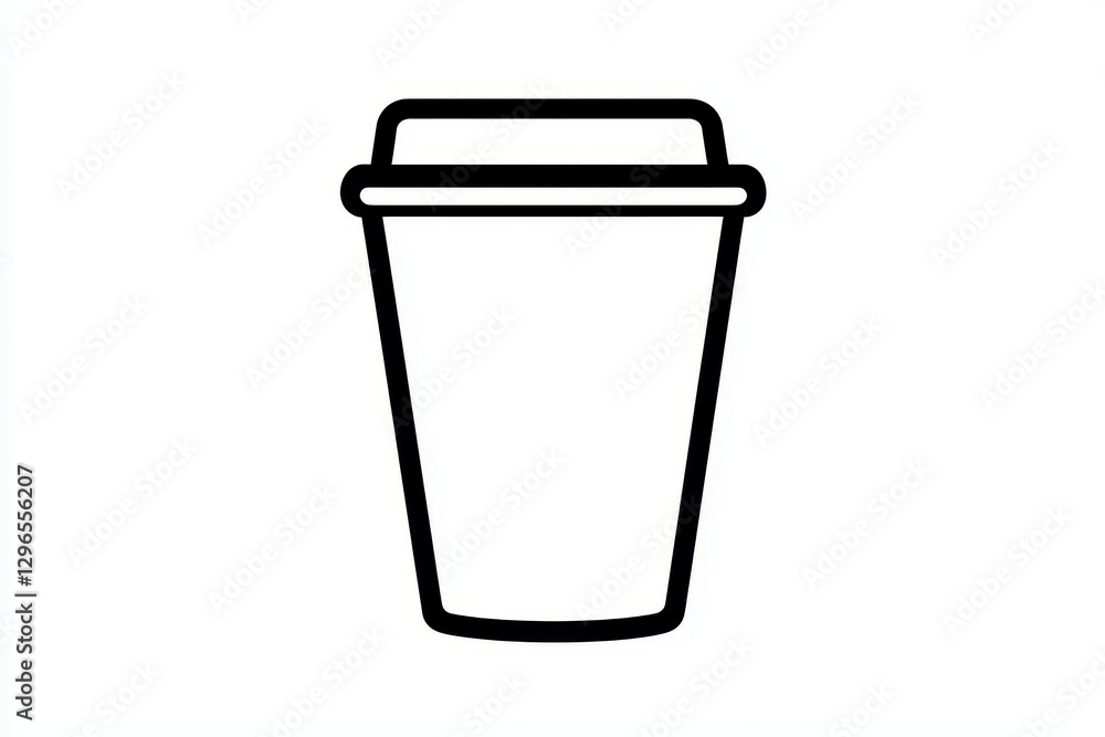 Decaf coffee. Disposable coffee cup illustration with lid. Decaf coffee. Disposable coffee cup illustration with lid.