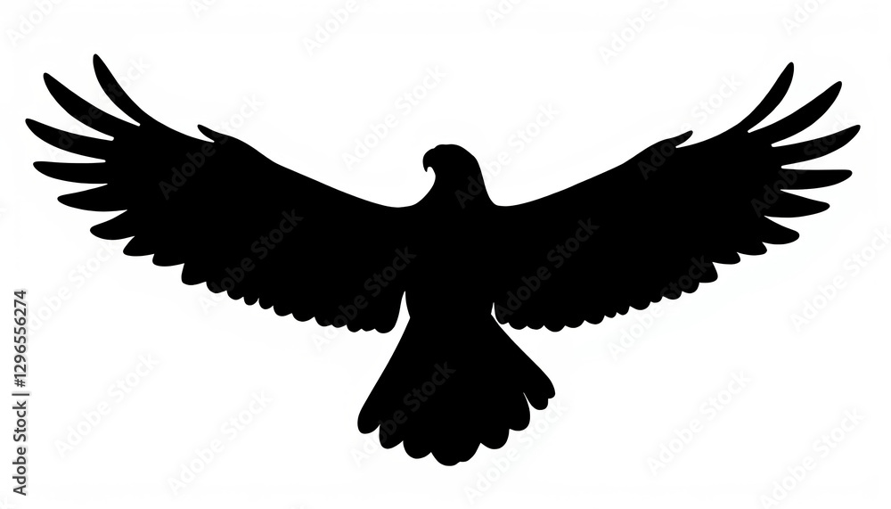 Obraz premium Majestic eagle silhouette soaring, bold dramatic expression