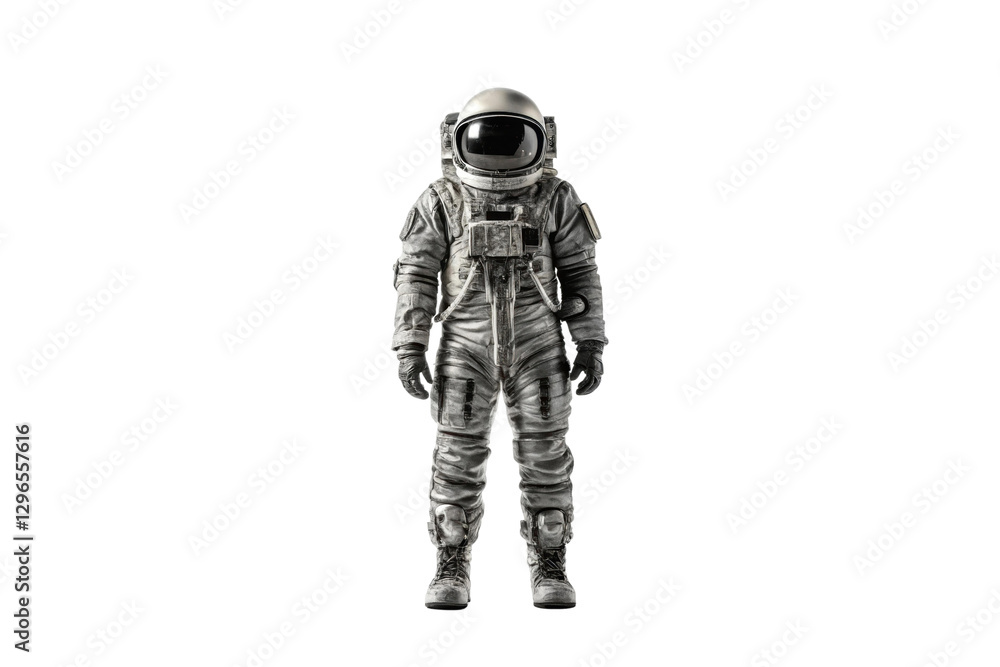 Astronaut exploring outer space with unique space suit and environment in the backdrop of distant stars and planets, cut out Astronaut exploring outer space with unique space suit and environment in the backdrop of distant stars and planets, cut out