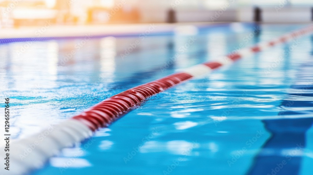 Obraz premium Swimmer Practicing Backstroke in a Pool with Motion Blur
