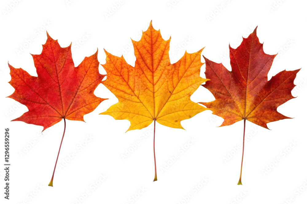 Vibrant autumn leaves featuring shades of red and orange for nature decor or seasonal design, cut out Vibrant autumn leaves featuring shades of red and orange for nature decor or seasonal design, cut out