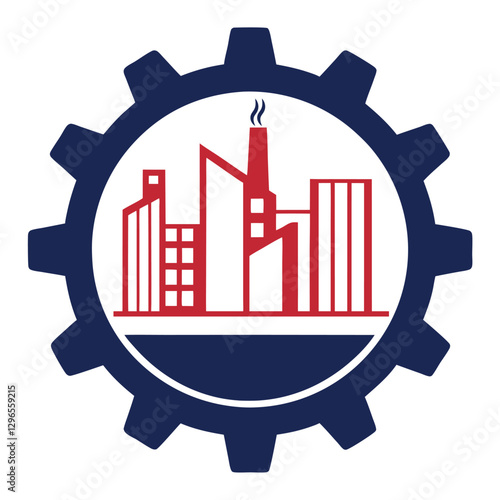 Stylized Industrial Manufacturing and Engineering Emblem photo