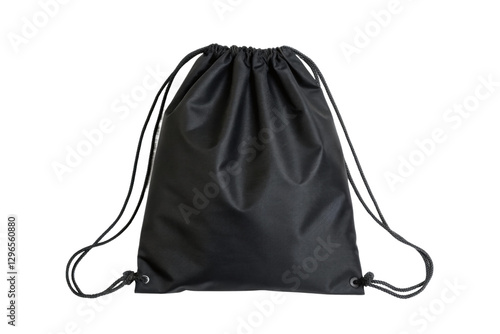 Sleek black drawstring bag design for everyday use and outdoor activities, cut out