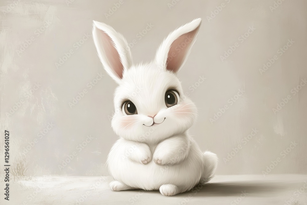 Fototapeta premium Charming cartoon bunnies delightful clip art with adorable features for fun easter creations