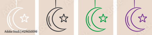 Islamic Moon and Star Icons