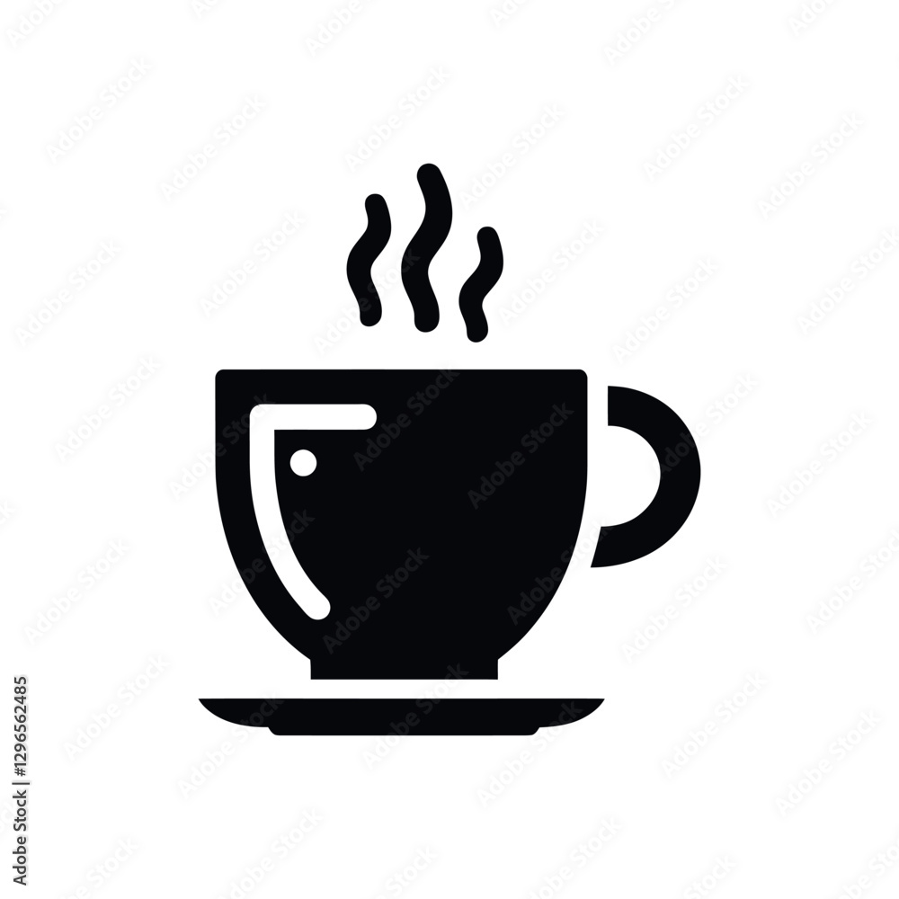 Tea Cup Vector Silhouette, Hot Beverage Outline, Tea Mug Clipart Design Tea Cup Vector Silhouette, Hot Beverage Outline, Tea Mug Clipart Design