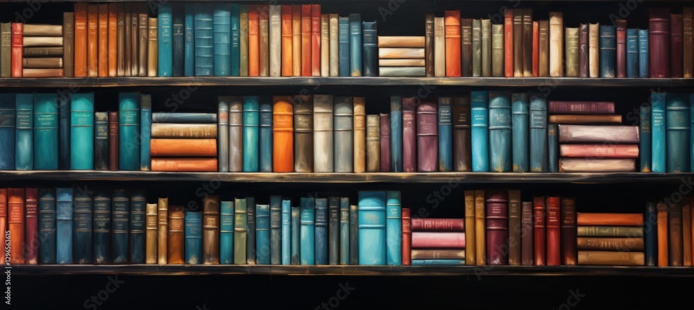 The shelf of books in library reading room in a vibrant state. AI generated The shelf of books in library reading room in a vibrant state. AI generated