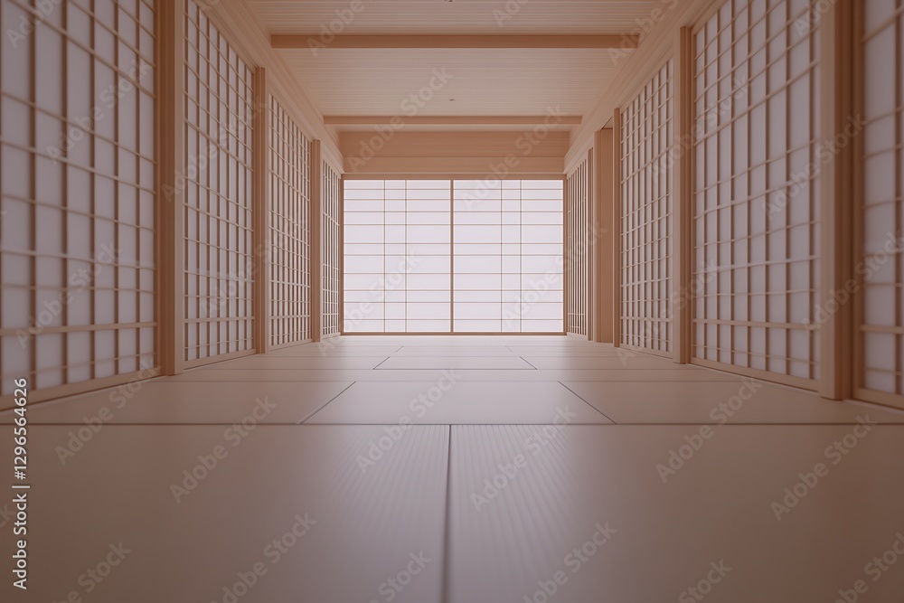 Obraz premium Tranquil Shoji Room Interior Design