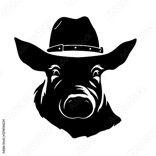 black pig cowboy hat