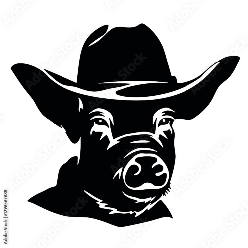 black pig cowboy hat