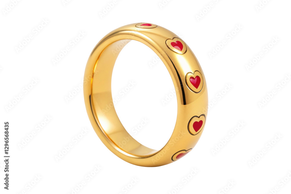 Unique gold ring with heart motifs designed for romantic occasions and special gifts, cut out Unique gold ring with heart motifs designed for romantic occasions and special gifts, cut out