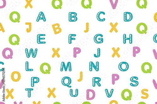 Wallpaper Mural Colorful alphabet letters scattered on white background. (1) Torontodigital.ca
