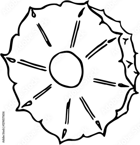 Fruit. Hand drawn vector isolated sketch. Pineapple 