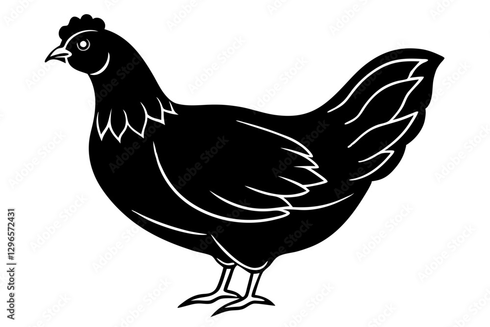 Fototapeta premium Hen silhouette vector illustration