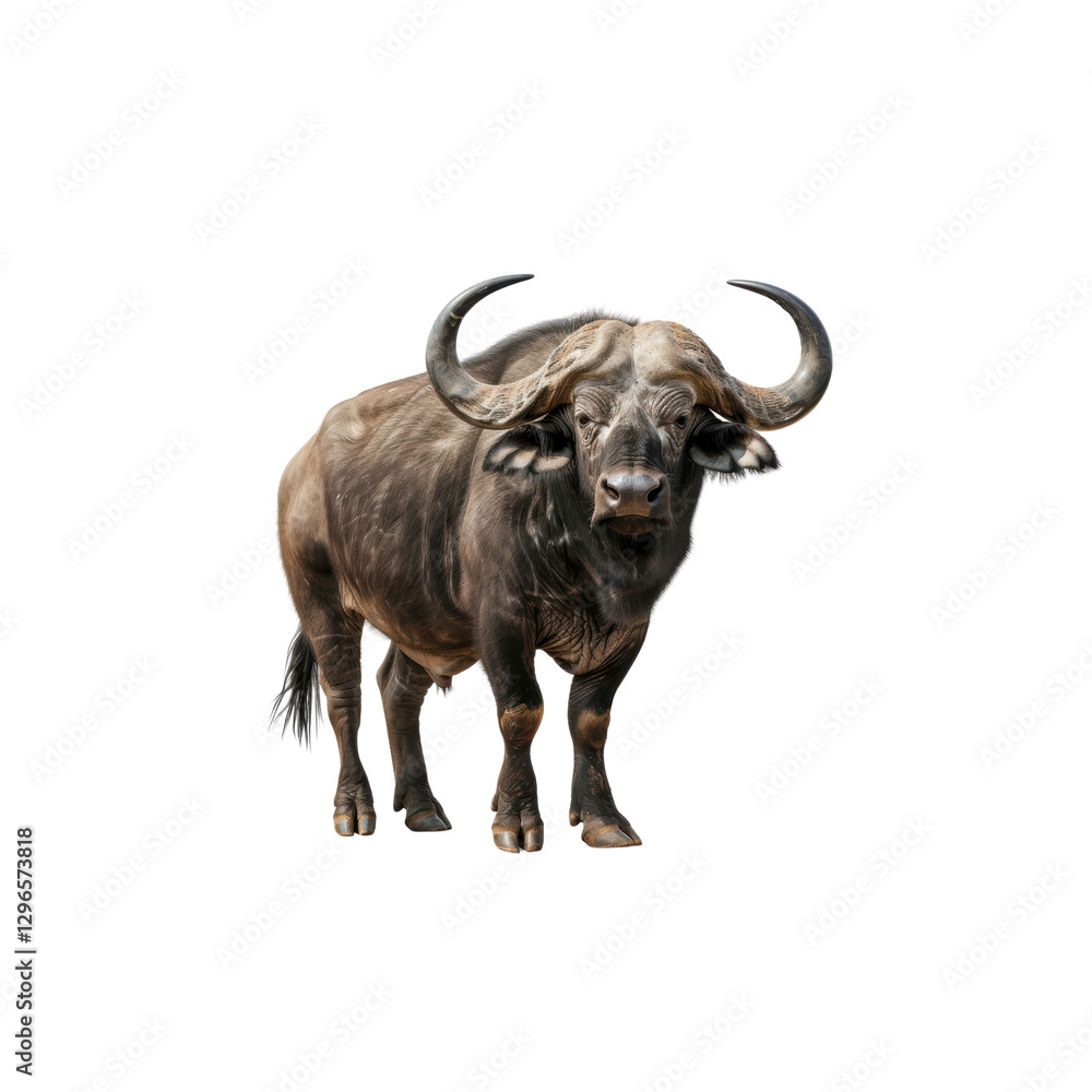 Strong African Buffalo Staring with Intense Expression in Nature Strong African Buffalo Staring with Intense Expression in Nature