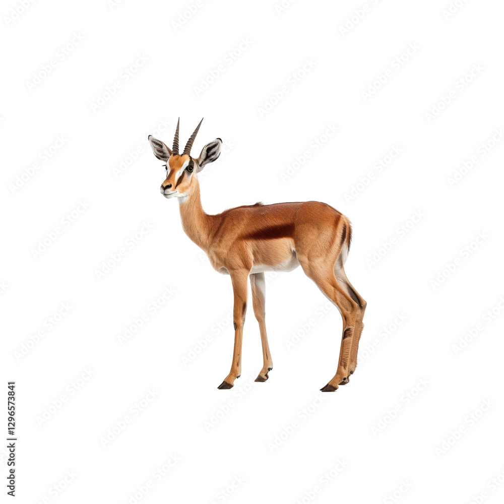 Fototapeta premium Young Antelope Standing Gracefully in Natural Habitat Environment