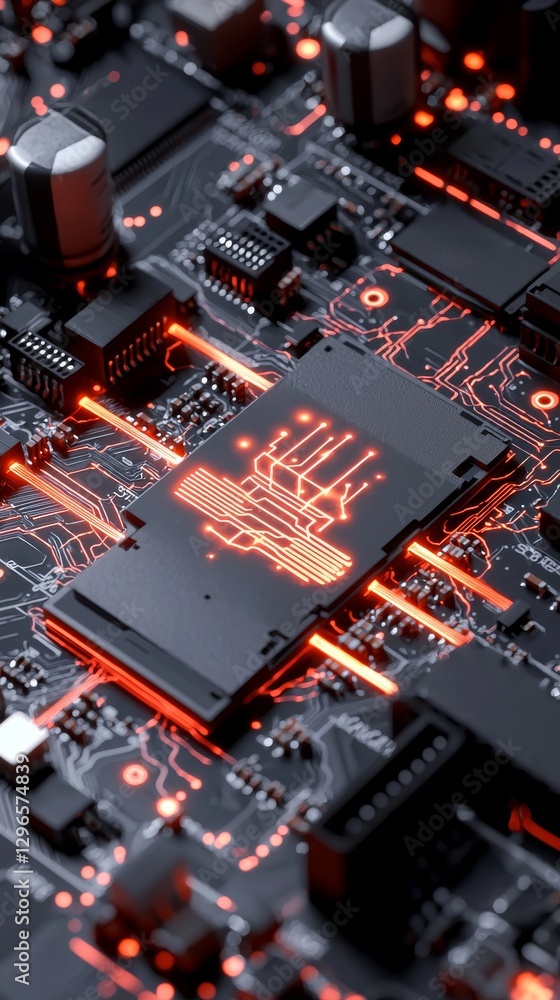 High Tech Circuit Board Close-Up Digital Innovation Hub Macro Photography Futuristic Environment Abstract Concept High Tech Circuit Board Close-Up Digital Innovation Hub Macro Photography Futuristic Environment Abstract Concept