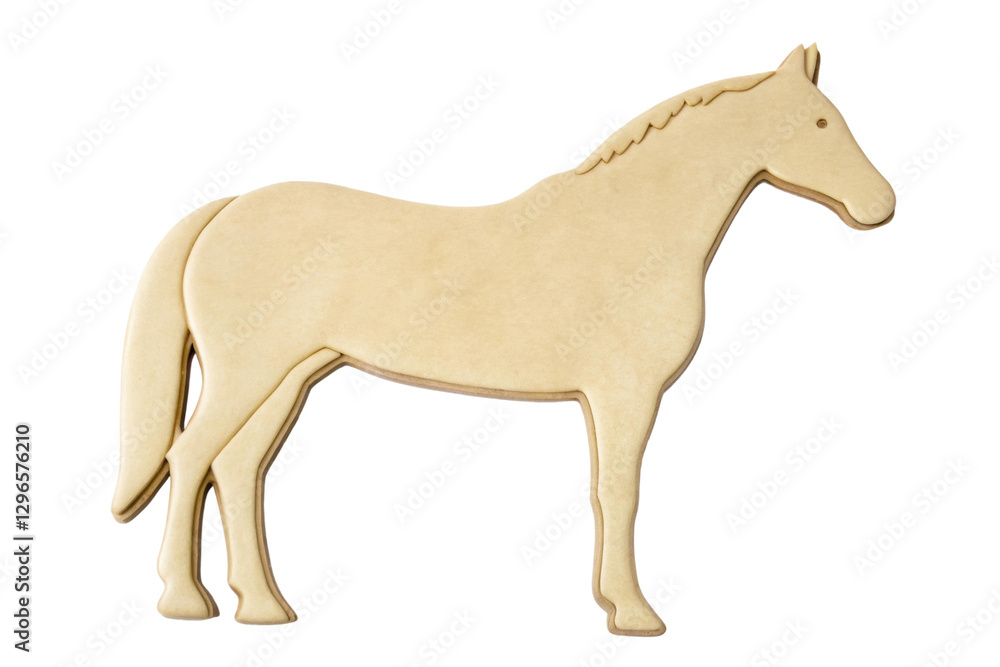 Fototapeta premium Horse shaped wooden cutout for crafting and decoration projects at home or events, cut out