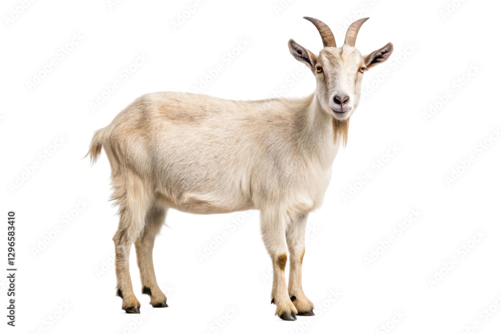 Goat standing on a soft pasture in the countryside during a sunny afternoon, cut out Goat standing on a soft pasture in the countryside during a sunny afternoon, cut out