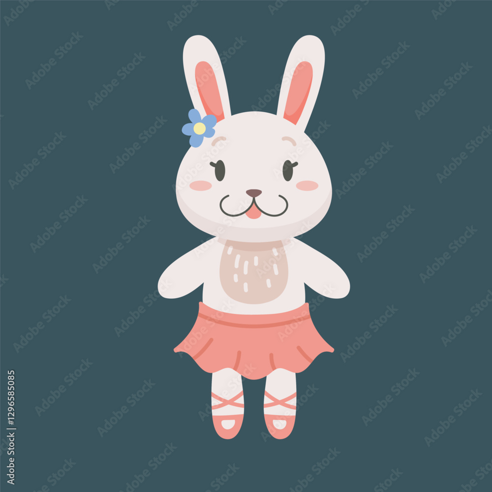 cute girl bunny character in flat vector design cute girl bunny character in flat vector design