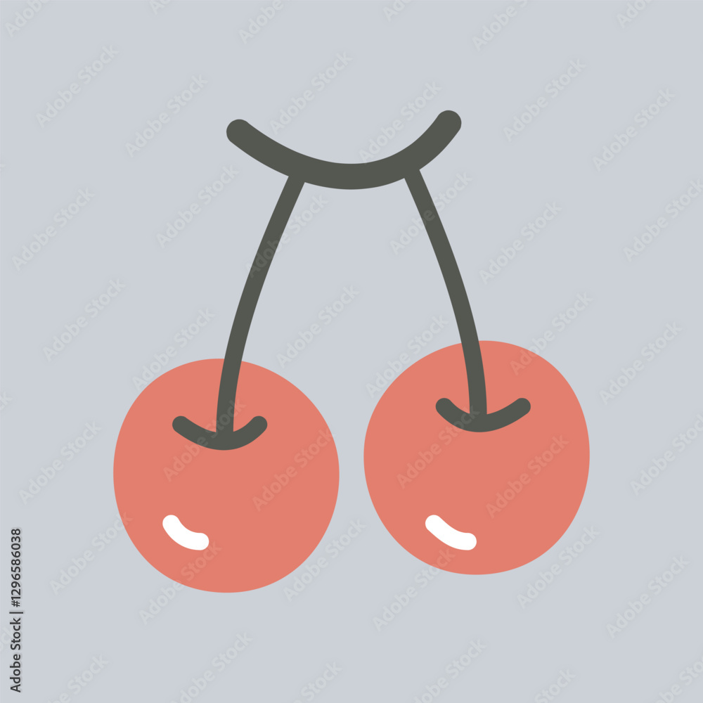 cute simple cherry fruit in flat vector design cute simple cherry fruit in flat vector design