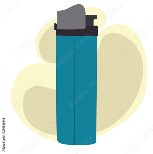 Blue gas lighter vector. Blue Gas Lighter. Hot, Fire.