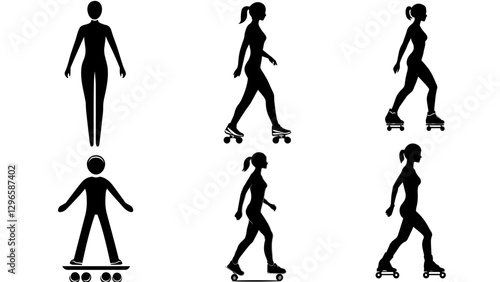 Roller Skate Set Silhouette Art: A Bold Statement for Skating Culture