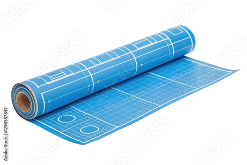 Blueprint design concept showcasing architectural plans and grid layout for construction projects and engineering works, cut out