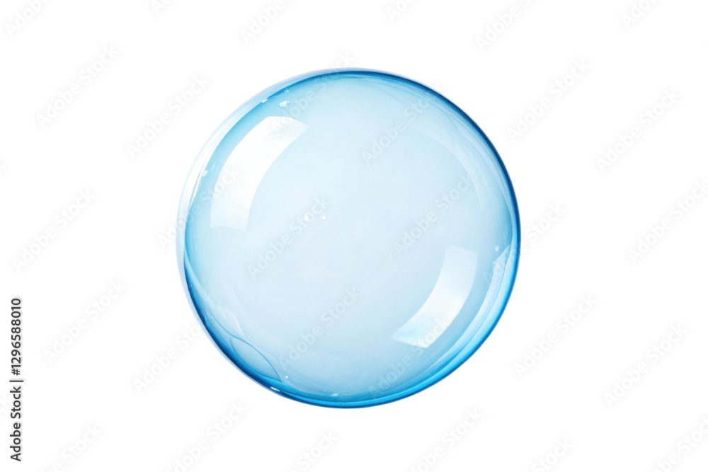 Obraz premium Blue bubble floating in the air with a translucent appearance and subtle reflections, perfect for design projects and creative expressions, cut out