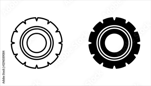 Car tires icon set. Vector illustration for web design. Isolated on white background.