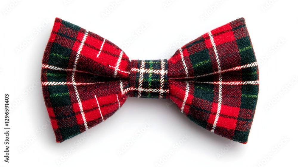 Red and Green Plaid Bowtie Accessory with Classic Pattern for Formal Occasions Red and Green Plaid Bowtie Accessory with Classic Pattern for Formal Occasions