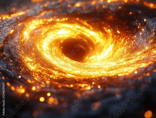 Fiery Cosmic Vortex: Abstract Nebula Art