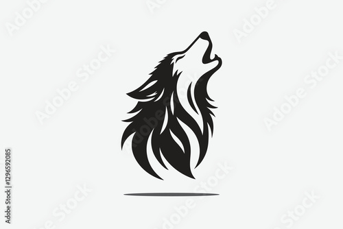 silhouette of majestic wolf howling