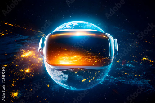 Earth embraces virtual reality for sustainability. AI generated