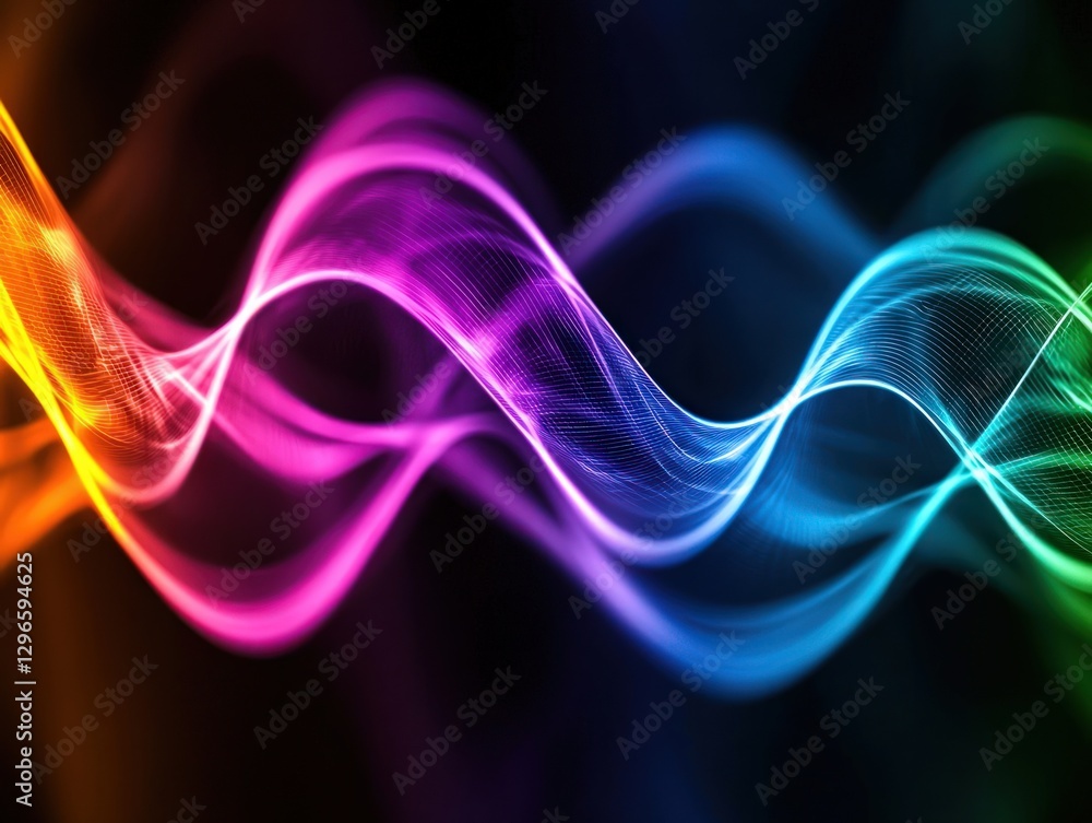 Colorful Abstract Waves of Digital Light Creating a Dynamic Energy Pattern Background Colorful Abstract Waves of Digital Light Creating a Dynamic Energy Pattern Background