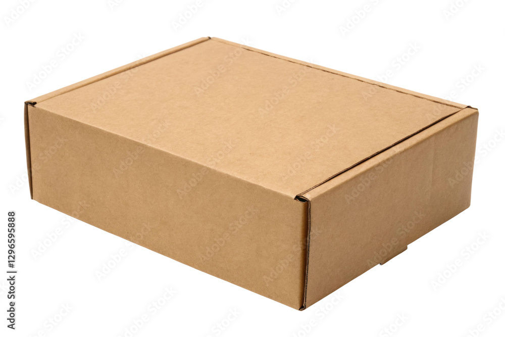 Simple brown cardboard box for shipping or storage in various settings and arrangements, cut out Simple brown cardboard box for shipping or storage in various settings and arrangements, cut out