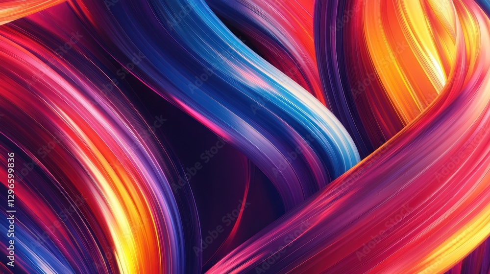 Naklejka premium Abstract swirls of vibrant colors. Dynamic paint strokes. Possible use Background design, wallpaper, digital art