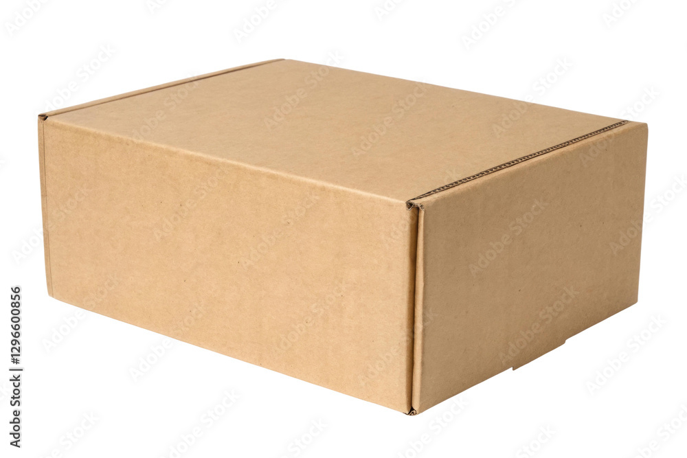 Brown cardboard box suitable for packing, shipping, and storage purposes during organizing tasks or moving homes, cut out Brown cardboard box suitable for packing, shipping, and storage purposes during organizing tasks or moving homes, cut out