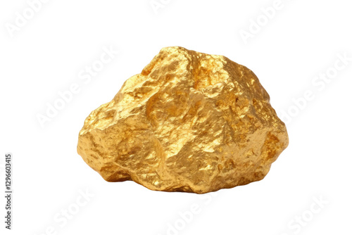 Golden rock representing wealth and prosperity for decorative arts and educational purposes, cut out