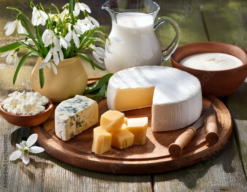 Obraz na płótnie Milk and cheese w salonie