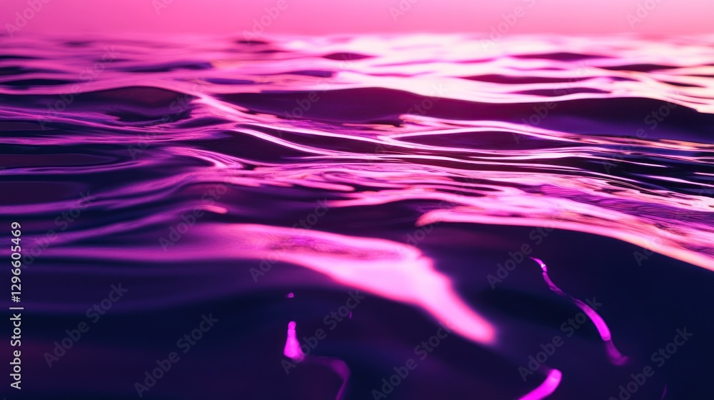 Water Surface Reflecting Pink Light with Gentle Waves and Minimal Sky Water Surface Reflecting Pink Light with Gentle Waves and Minimal Sky