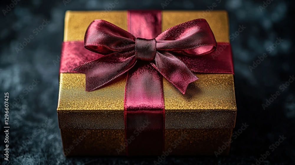 Elegant gift box wrapped with a red bow perfect for special occasions and celebrations Elegant gift box wrapped with a red bow perfect for special occasions and celebrations
