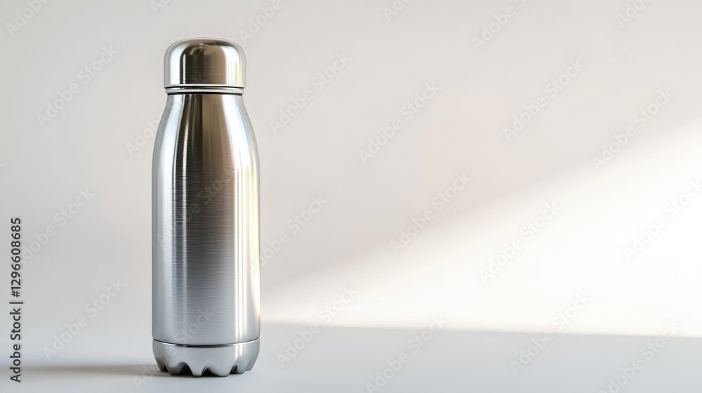 Bottle stands on surface with light white background Bottle stands on surface with light white background