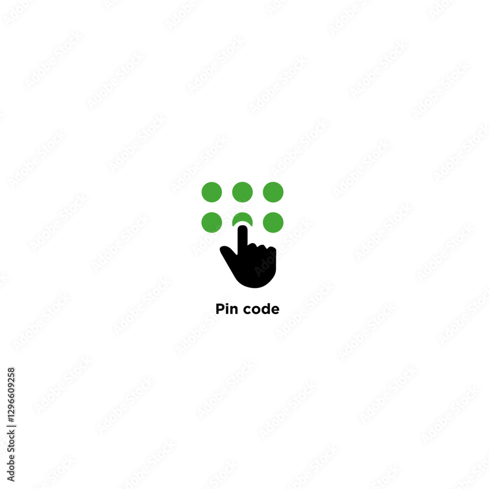 Fototapeta premium Pin code icon logo flat vector design