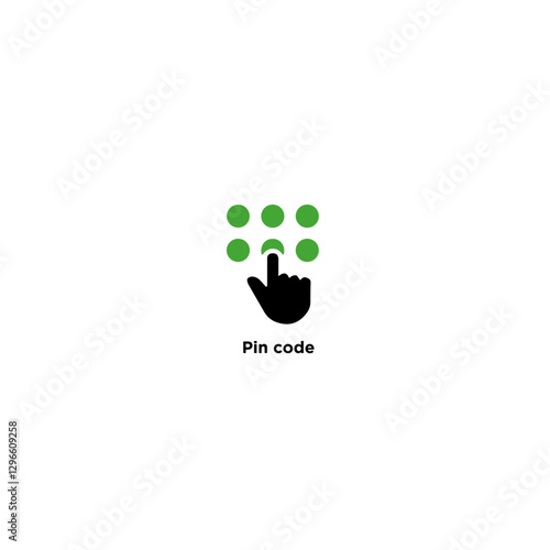 Pin code icon logo flat vector design