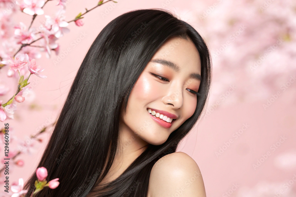 アジア人女性のポートレート（スキンケア・エステサロン）