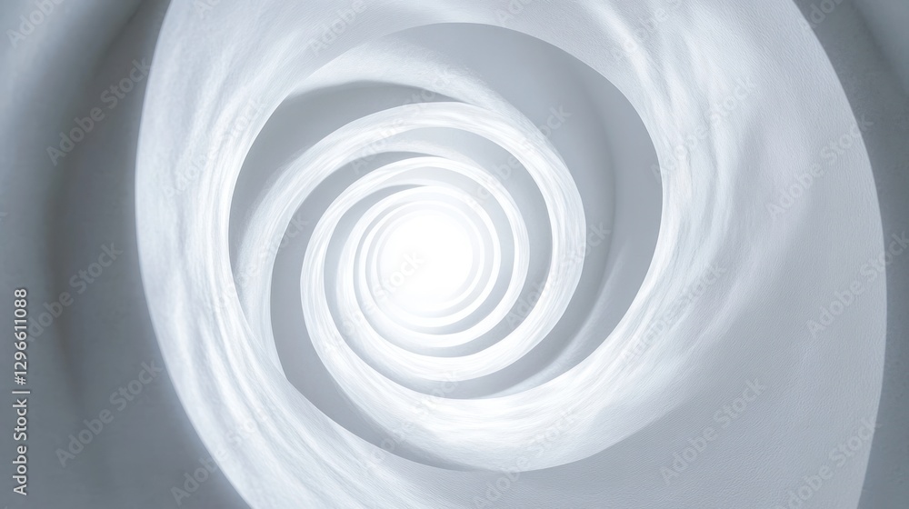 Obraz premium Abstract spiral tunnel into light, futuristic background, potential for tech or science use