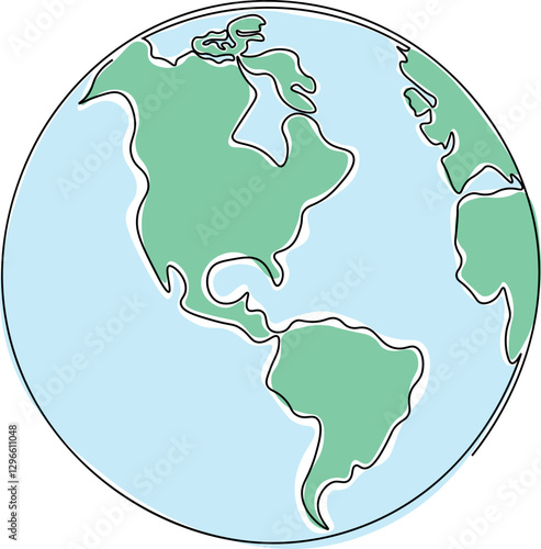 Earth globe line art